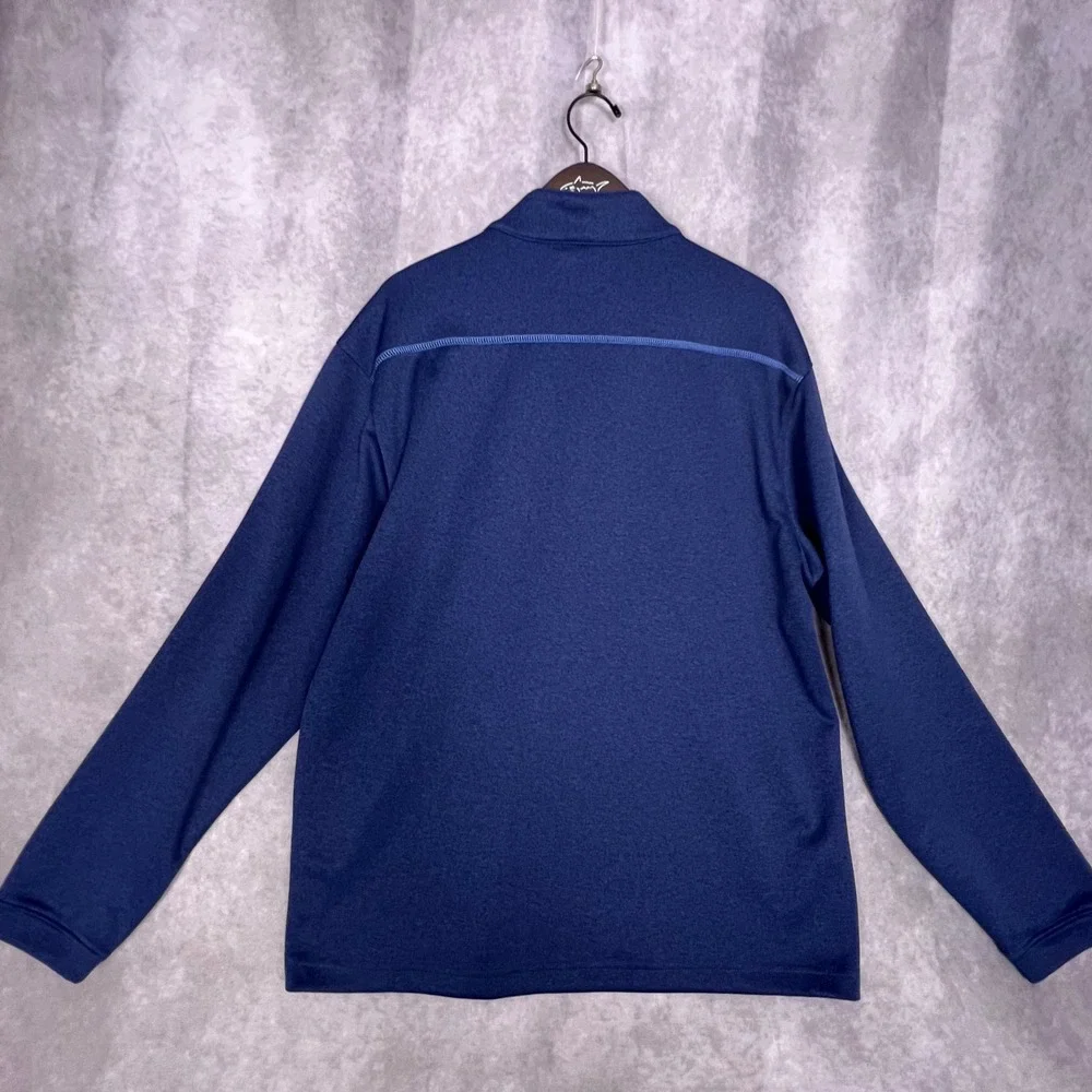 Pebble Beach Pullover Mens Large Blue Excellent Performance Quarter Zip Heather